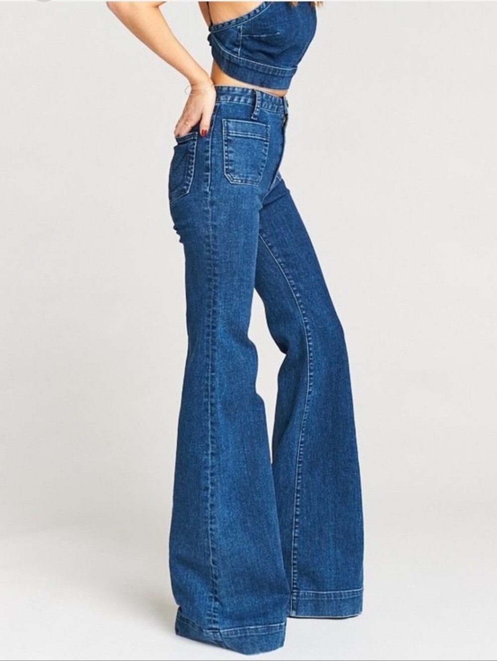 Show Me Your MuMu Blue High-Rise Flare Jeans